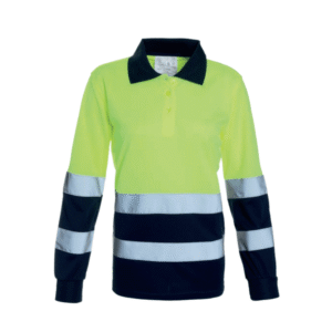 Polera Cuello Camisero Manga Larga Alta Visibilidad Mujer